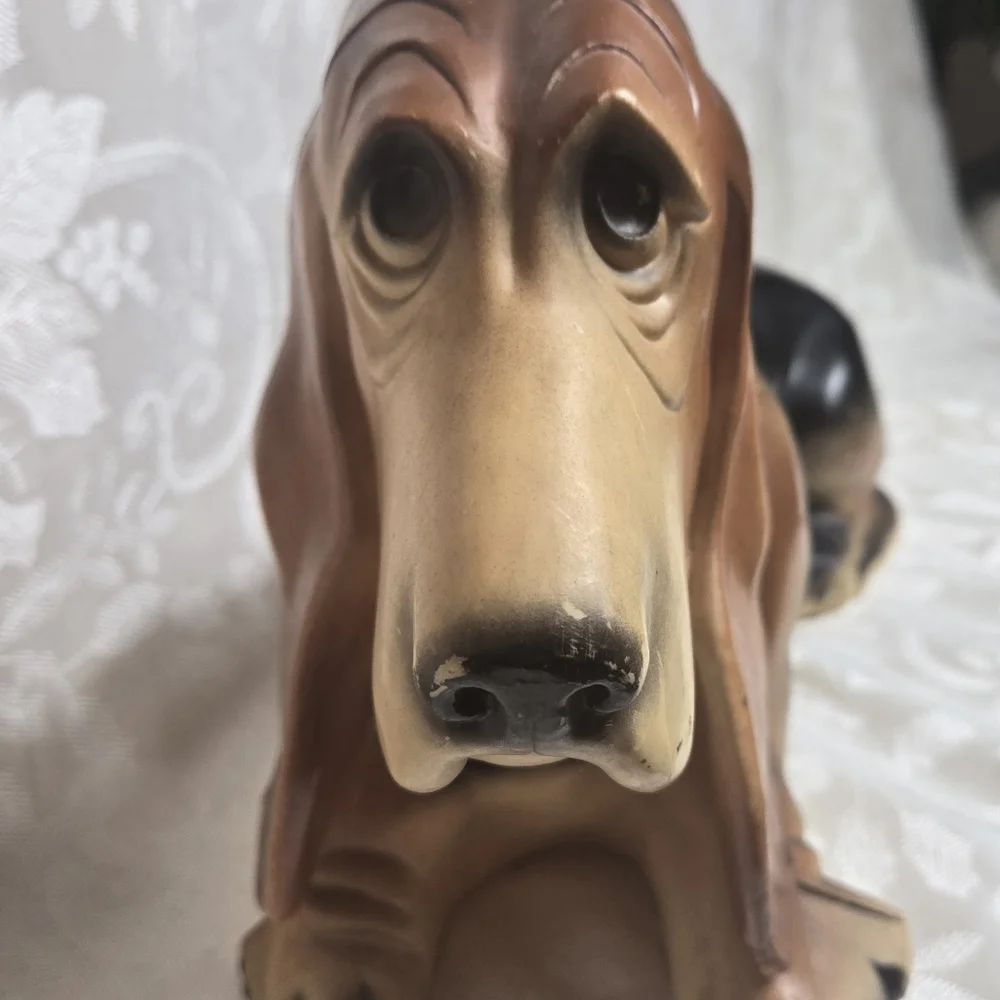 Vintage Basset Hound Hush Puppies Brown Dog 15” Union Products Plastic Blow Mold